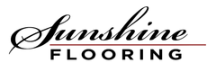 Black Sunshine Flooring logo with red line.