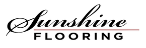 Black Sunshine Flooring logo with red line.