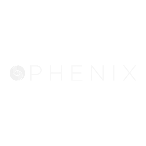 White Phenix logo on a white background