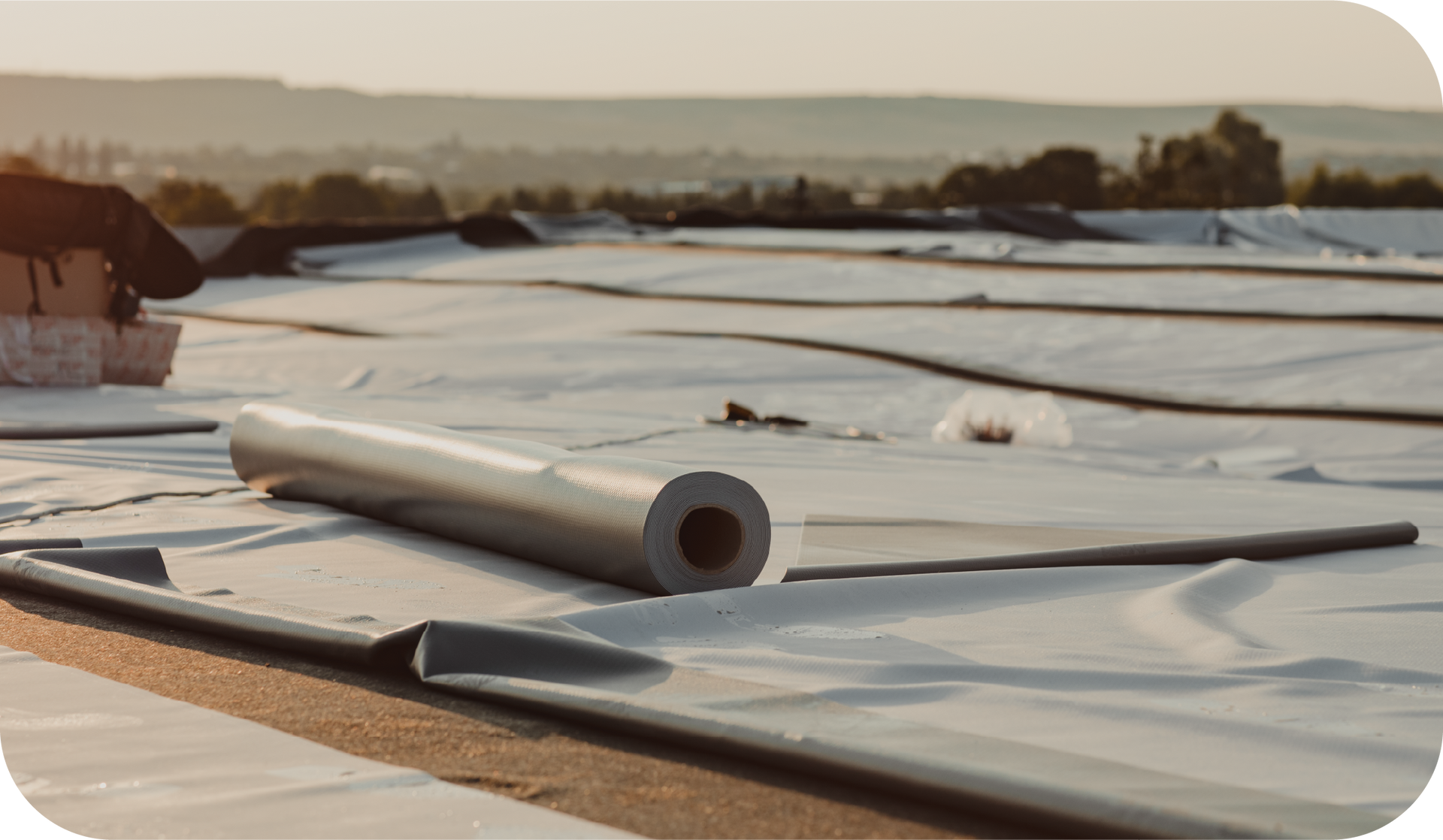 An attic with aluminum foil covering the ceiling