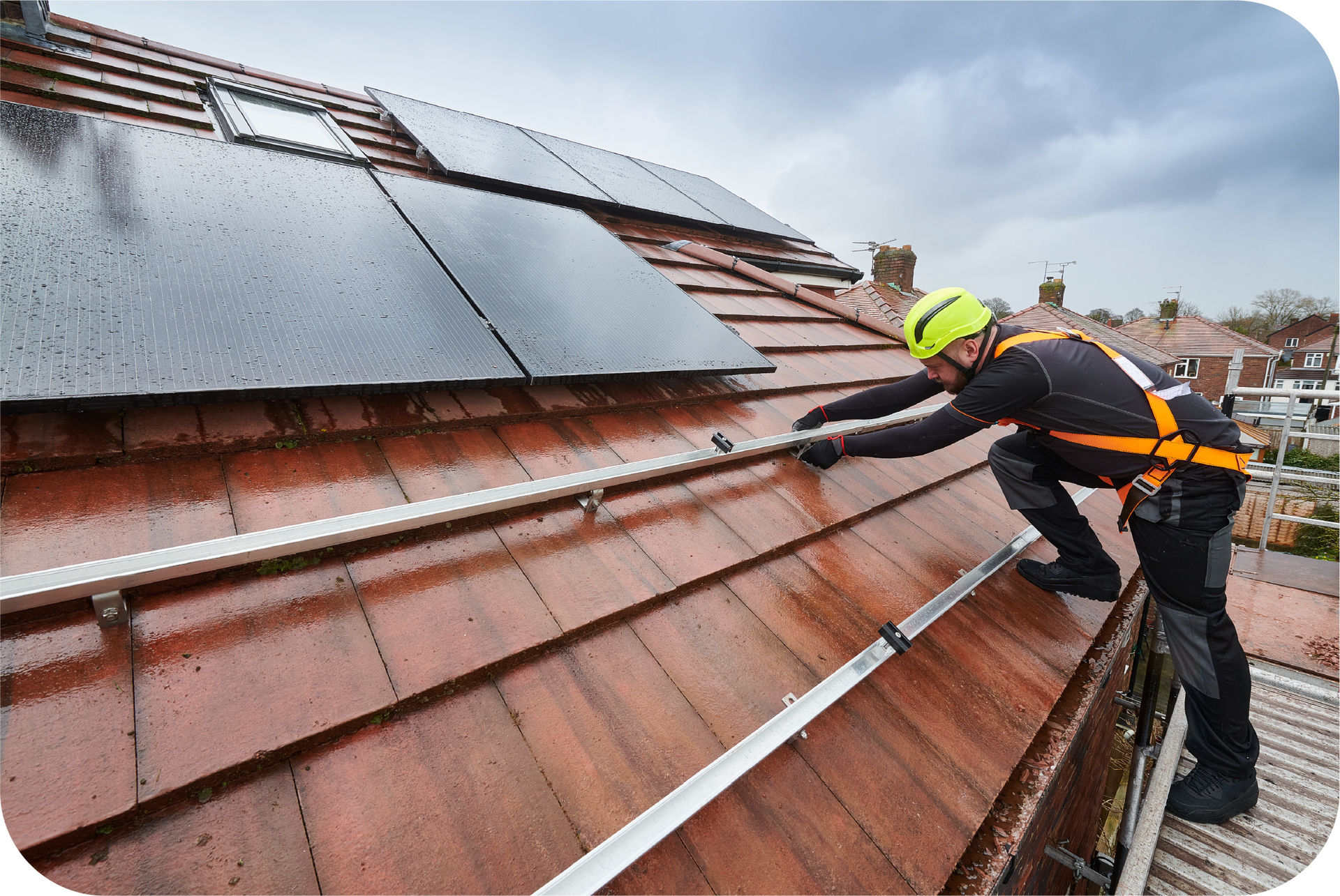 An attic with aluminum foil covering the ceiling