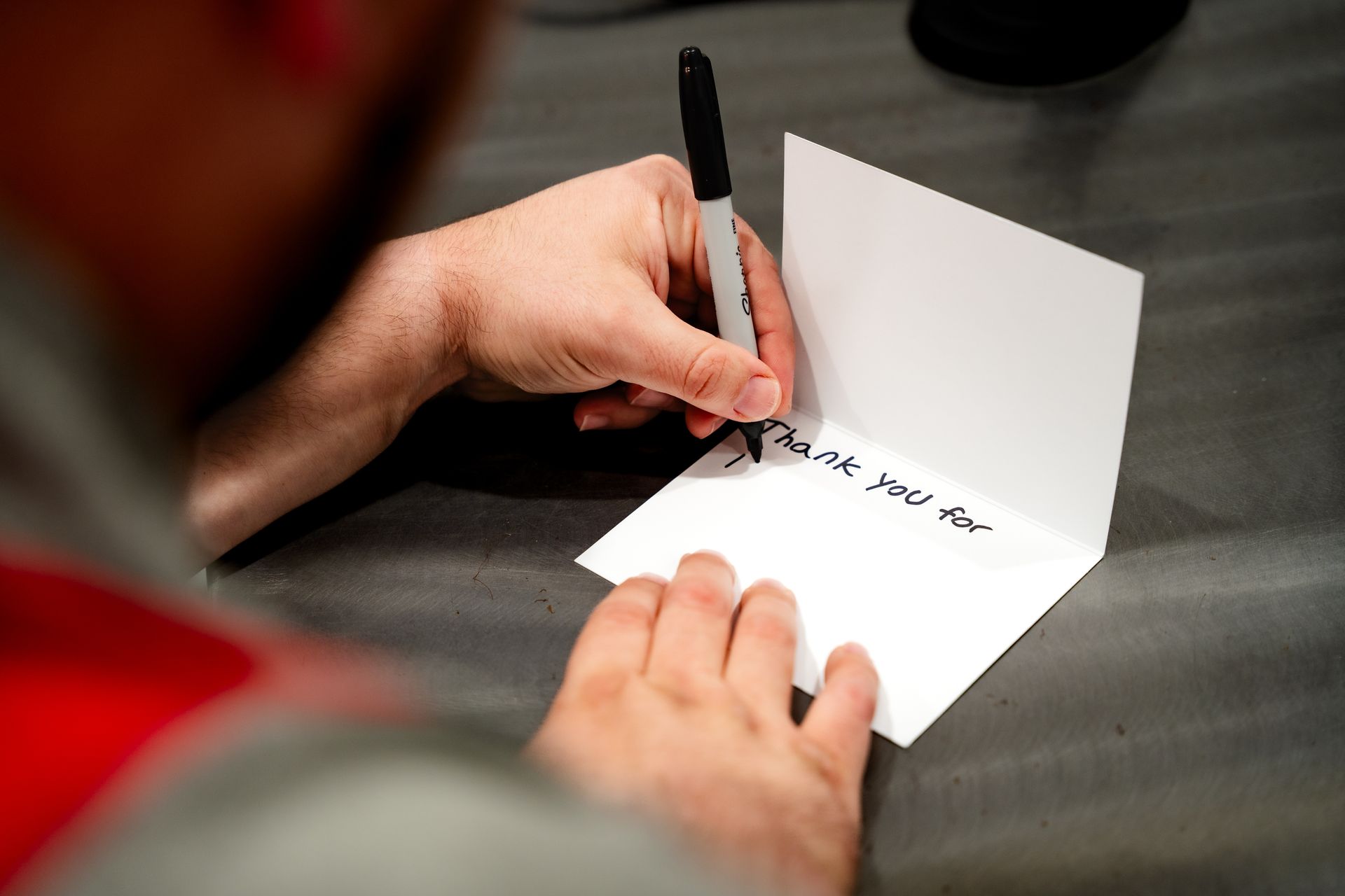 A person writing