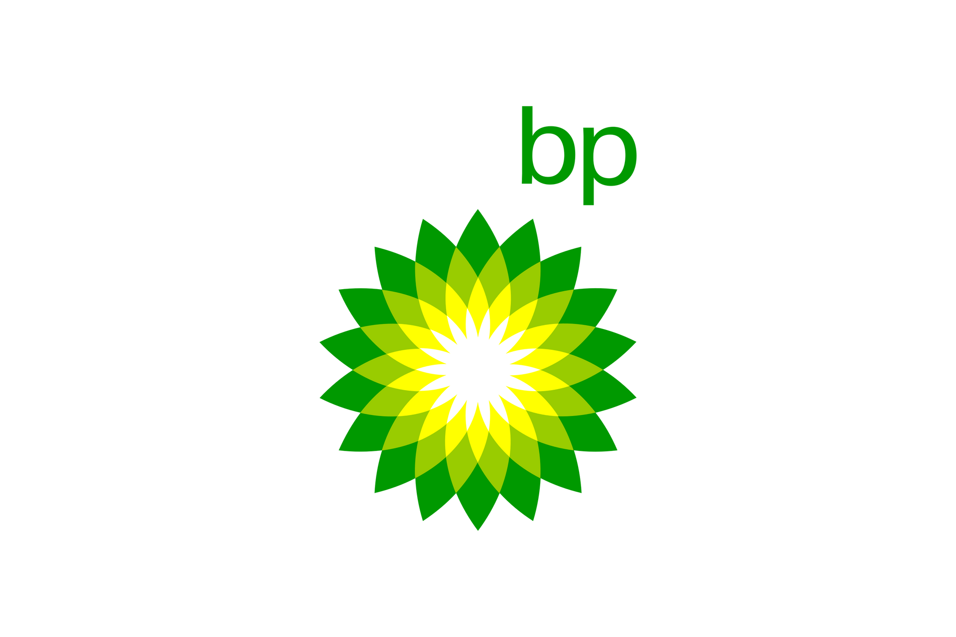 The BP logo: a green and yellow sunburst emblem above the lowercase, green letters