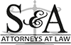 A black and white logo for attorneys at law.
