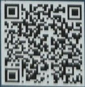 A square, black-and-white QR code for scanning to access digital information.
