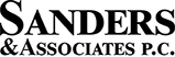 A black and white logo for sanders & associates p.c.