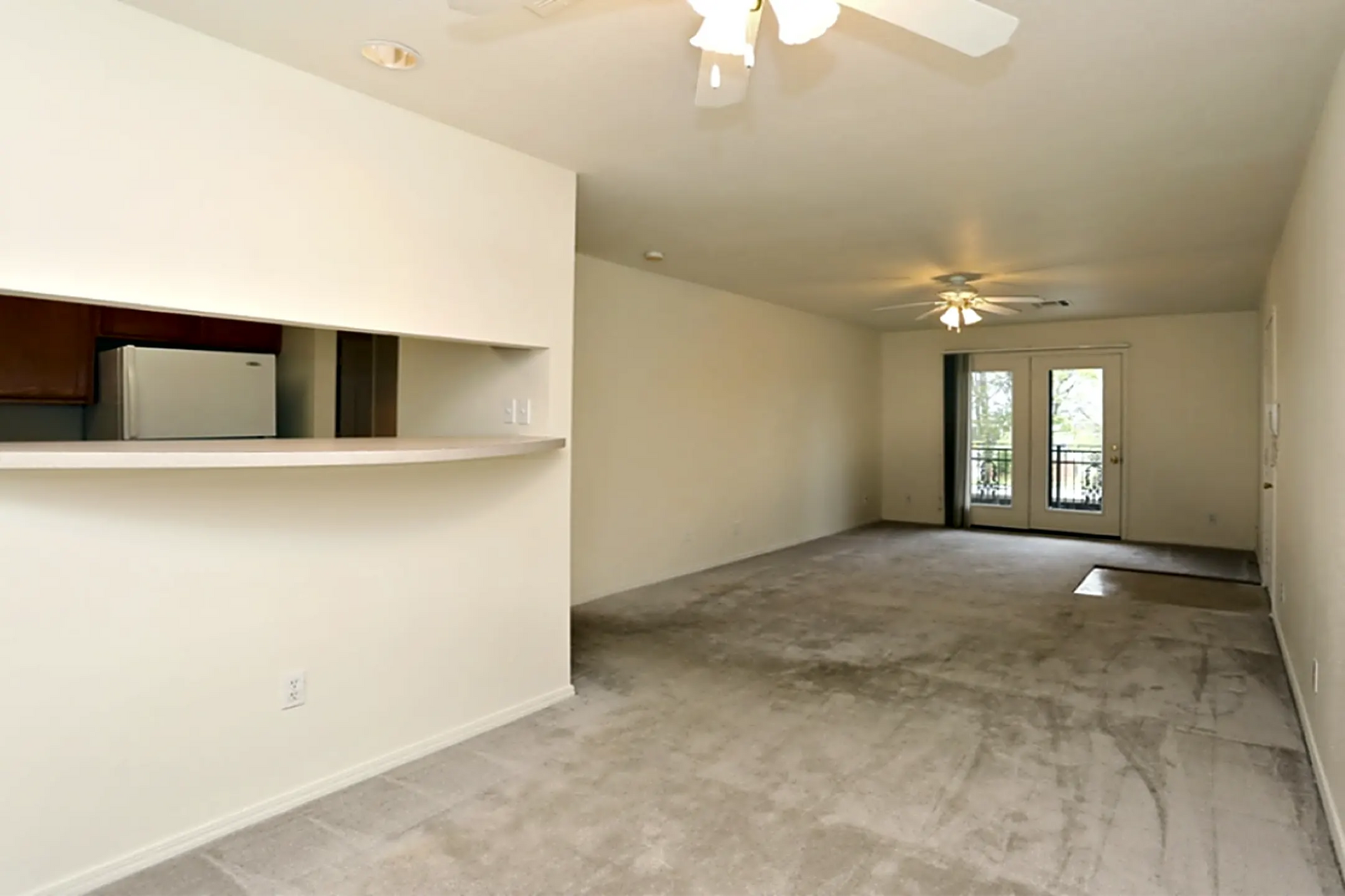 Apartment living room with bar view