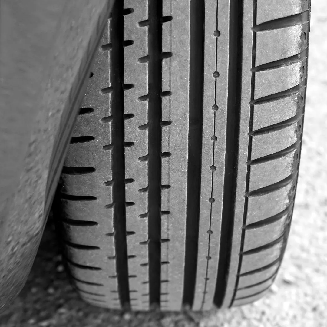 Black & White Photo of a Car Tire | JCR Performance - Tire & Auto Repair Shop in Sacramento, CA