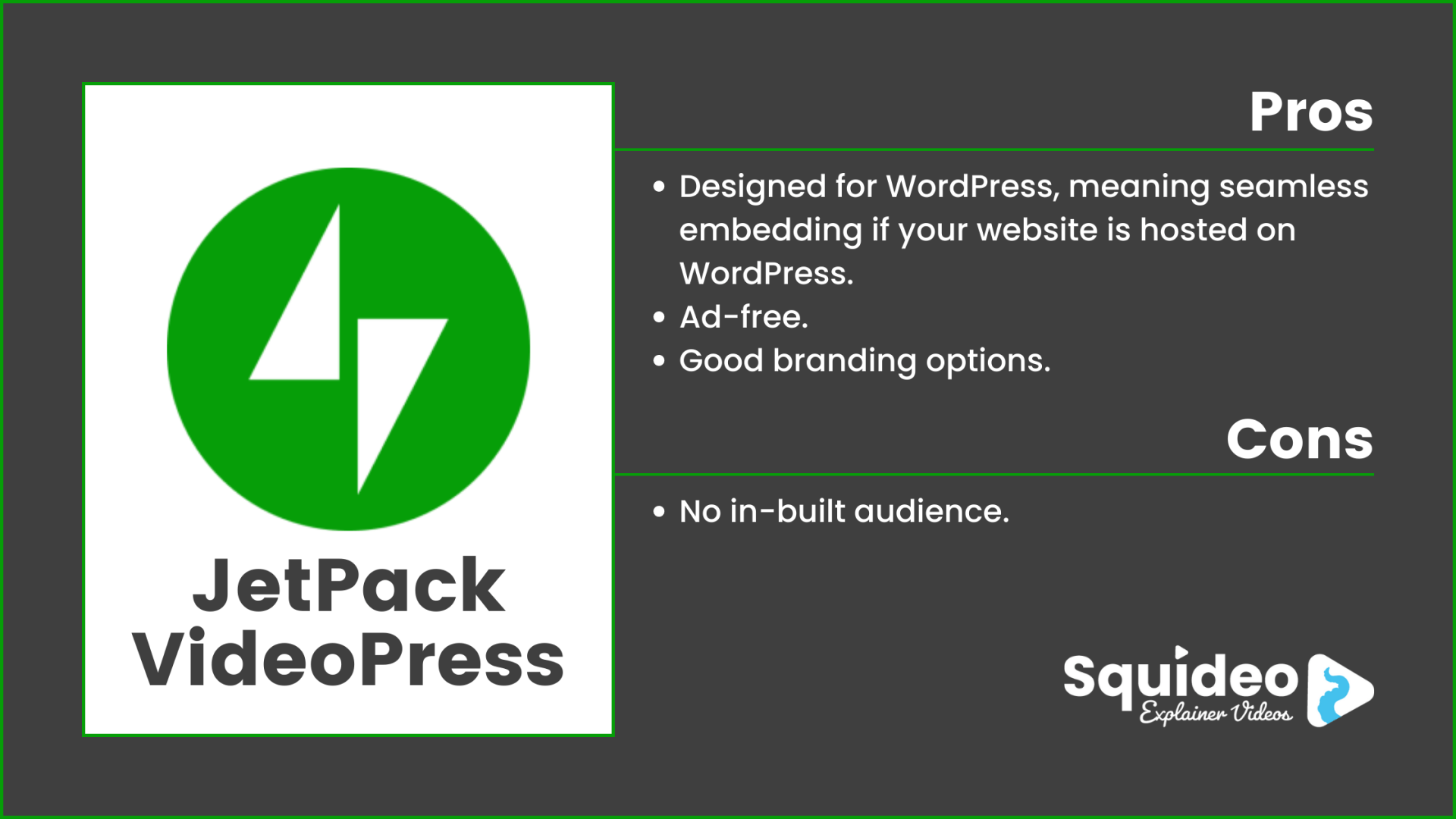 JetPack VideoPress Video Pros and Cons