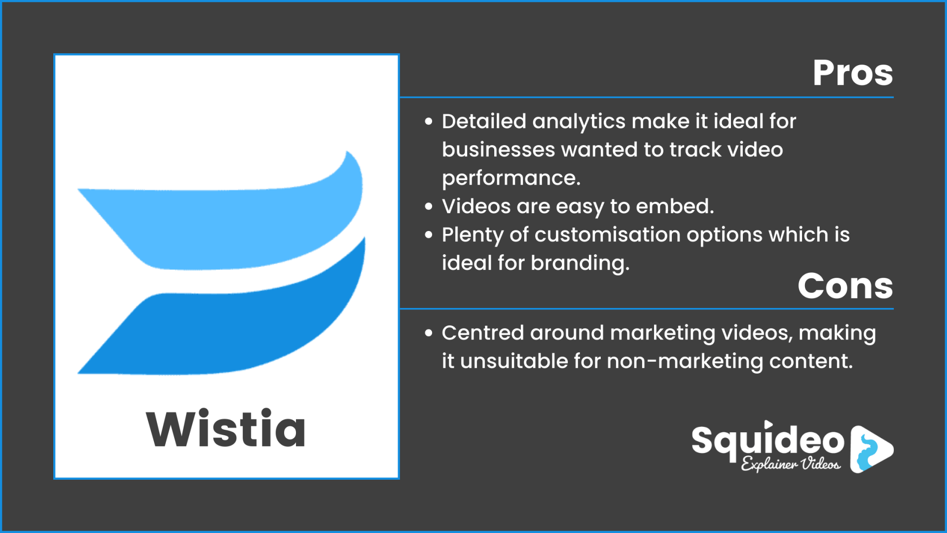 Wistia Video Pros and Cons