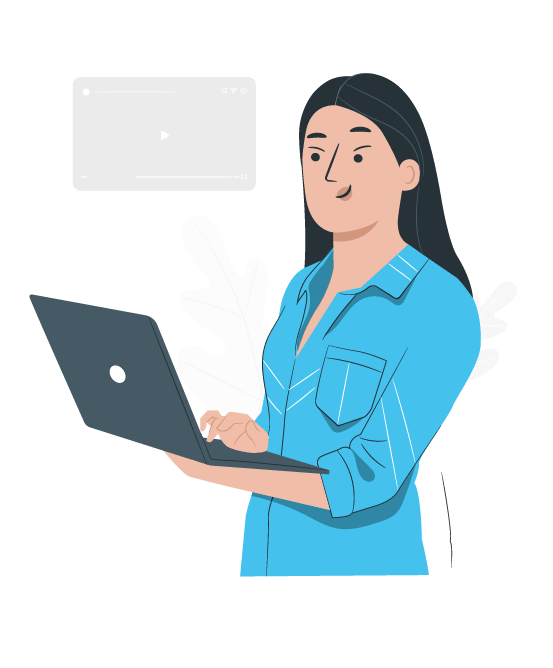 corporate video presentation in laptop