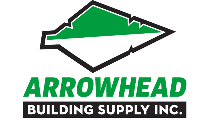 Arrowhead Building Supply Inc. logo with green and black arrowhead icon and bold text