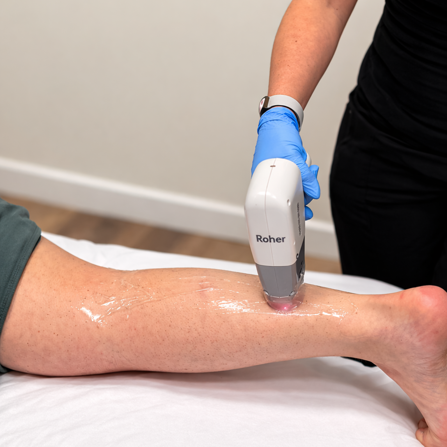 Laser hair removal on lower leg at ReJuvU Beauty Haven in West Point, Utah