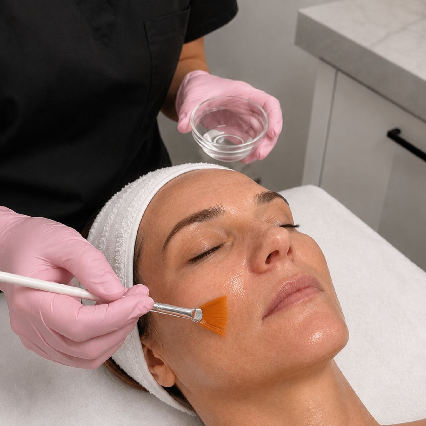 PCA Skin chemical peel application at ReJuvU Beauty Haven in West Point UT