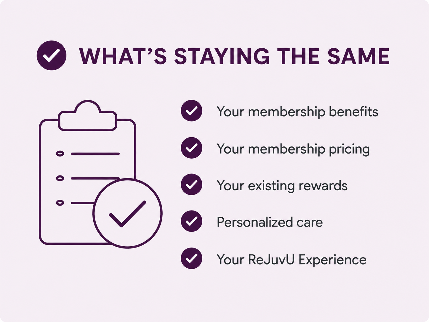 What's changing | Memberships | ReJuvU Beauty Haven