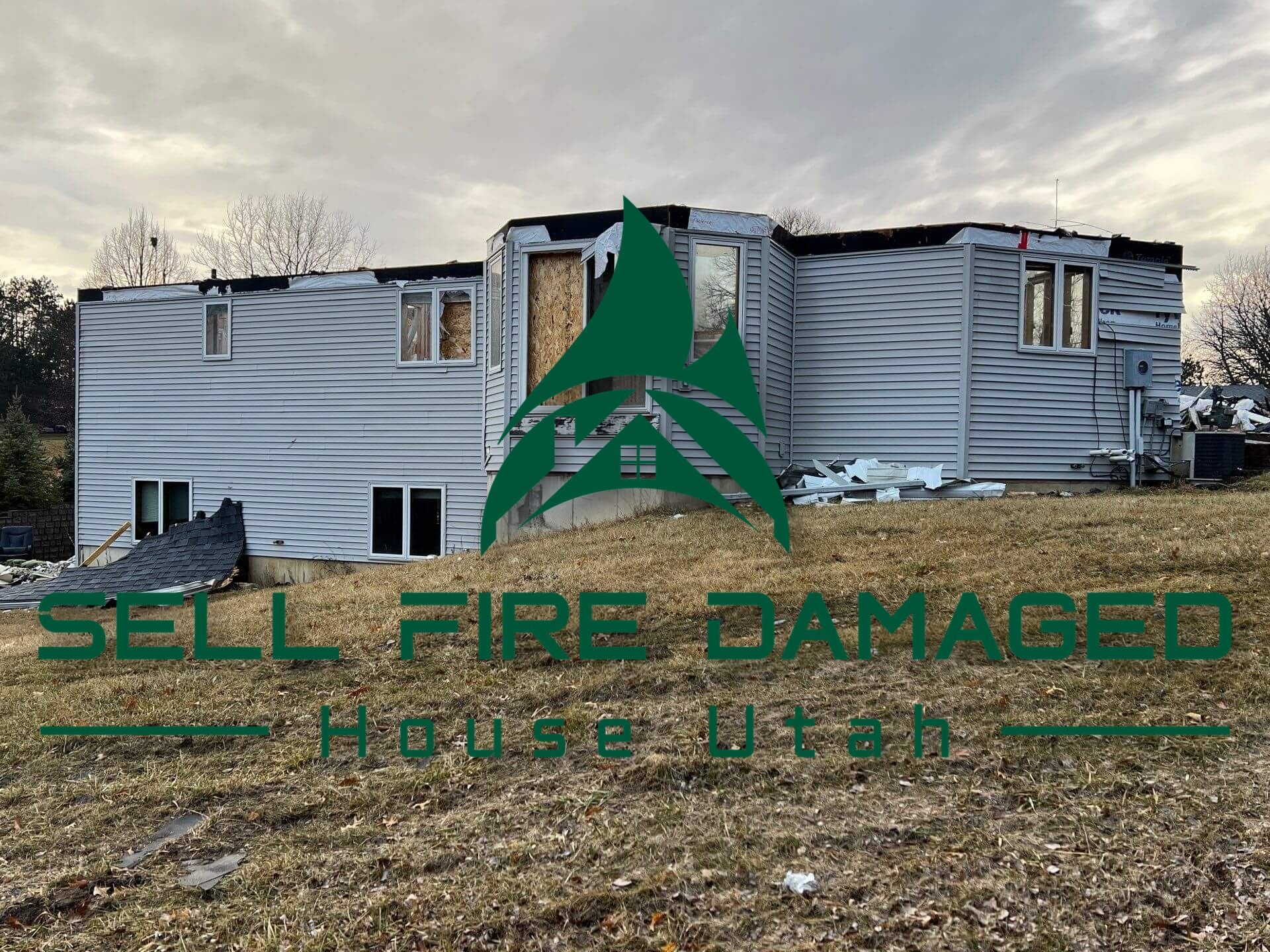 A house with fire damage in Utah