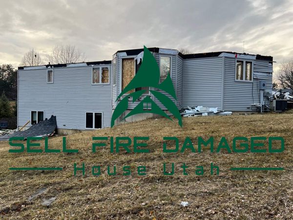 A house with fire damage in Utah