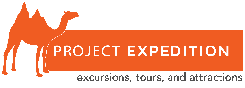 A logo for project expedition excursions tours and attractions