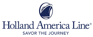 The logo for holland america line is shown on a white background.