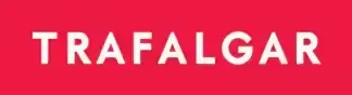 The word trafalgar is on a red background