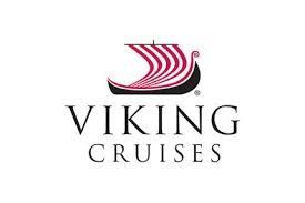 A logo for viking cruises with a boat on it.