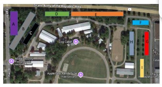 Noble County Community Fairgrounds camping map