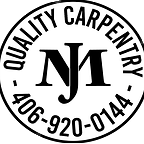 A black and white logo for a carpenter company.