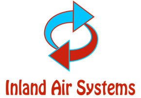 A logo for inland air systems with two arrows in a circle