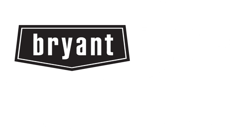 A black and white logo for bryant on a white background.