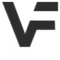 Black-and-white stylized VF logo with bold angular letters on a white background