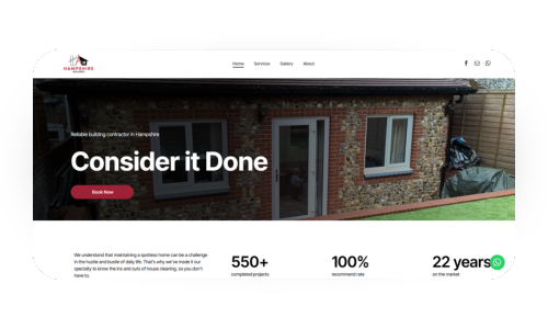A website homepage with a picture of a house and the words `` consider it done ''.