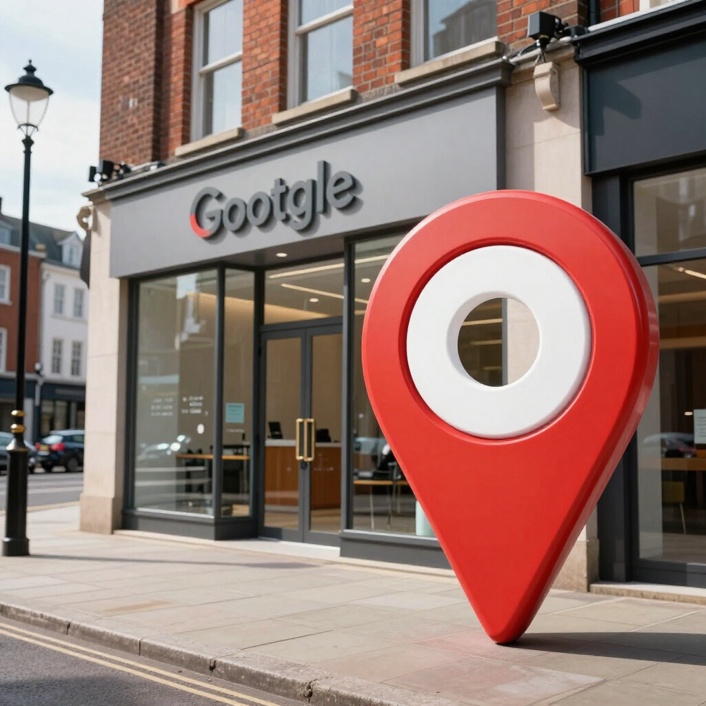 Estate agency office with Google Maps marker