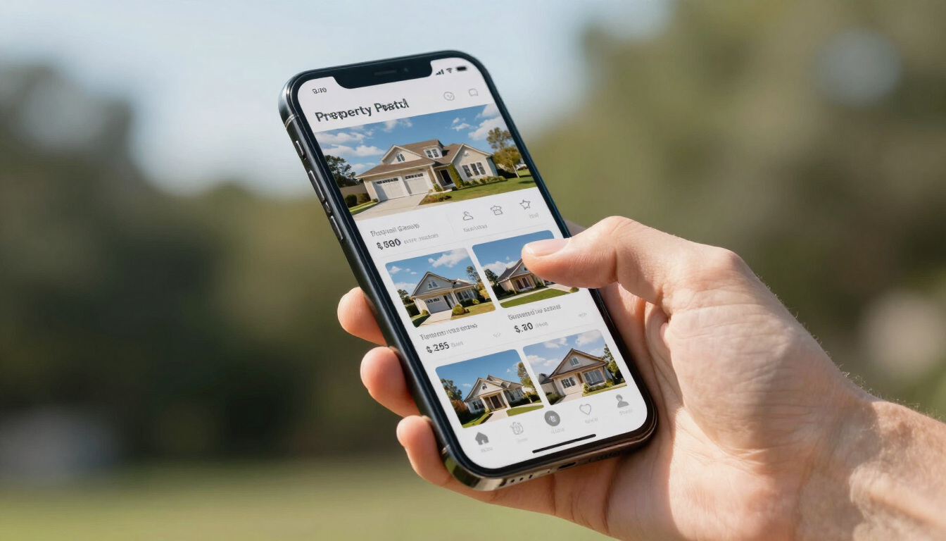 Scrolling through property listings