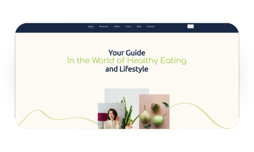 A website called your guide in the world of healthy eating and lifestyle