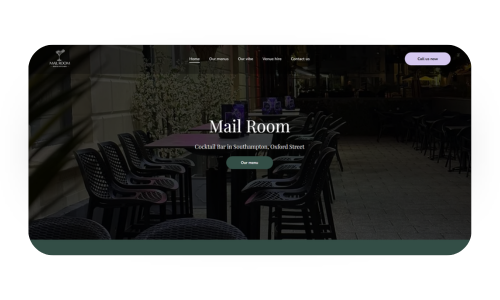A screenshot of a website for a mail room.