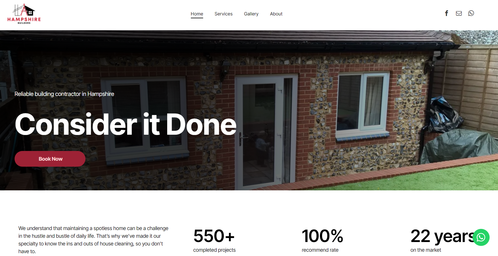 A screenshot of a website with a picture of a house and the words `` consider it done ''.