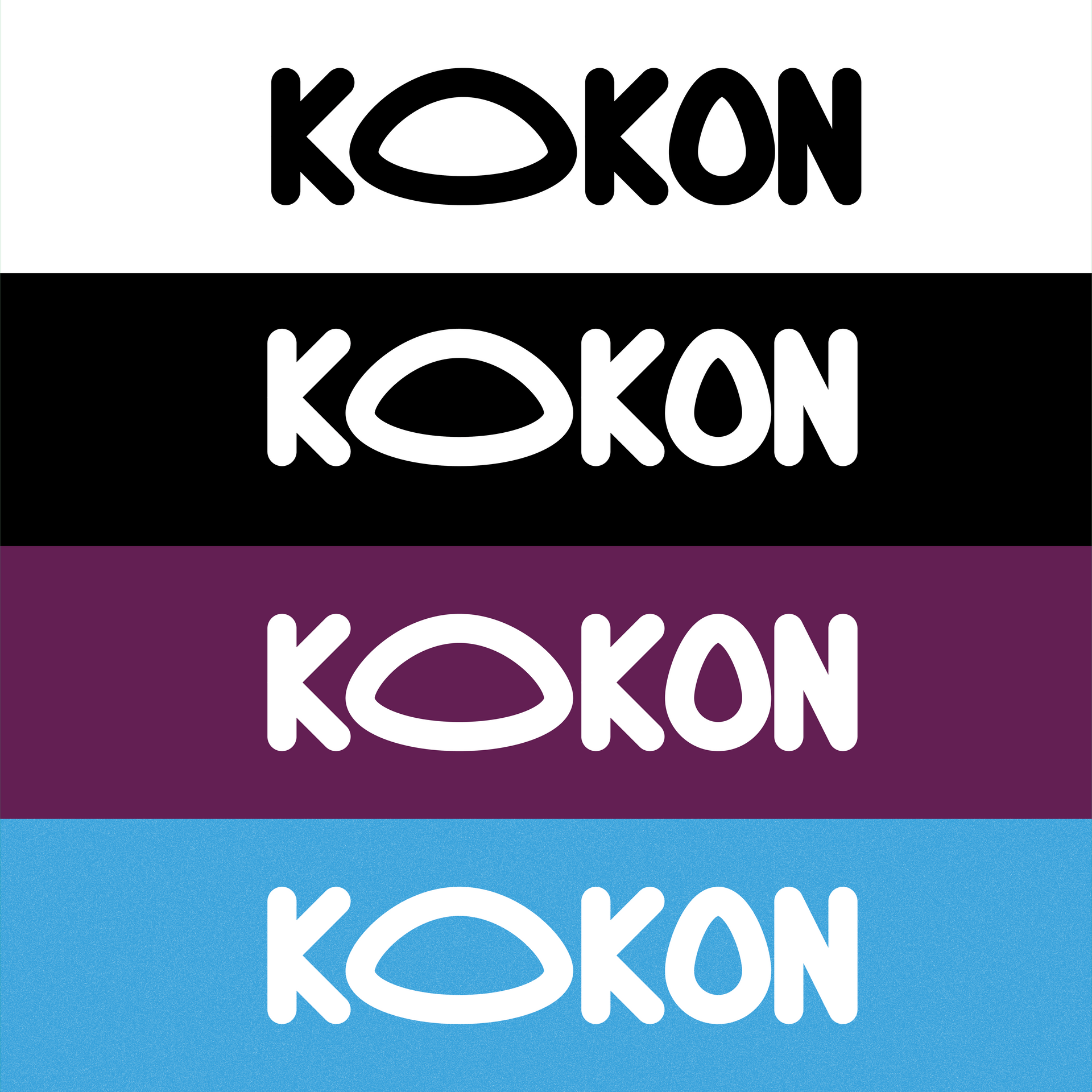 The word kokon is written in different colors