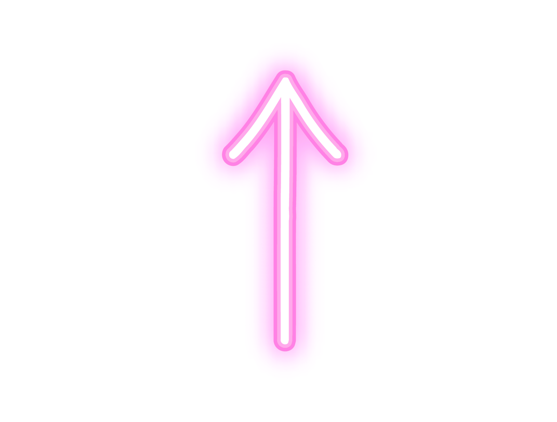 Pink neon arrow pointing upwards.