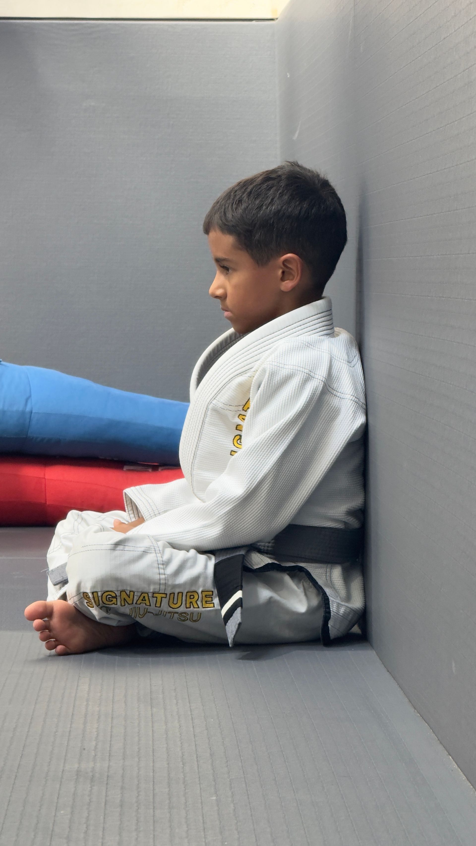 Beginners drilling Brazilian Jiu-Jitsu techniques at Signature of Jiu-Jitsu in Belmont, CA to build confidence