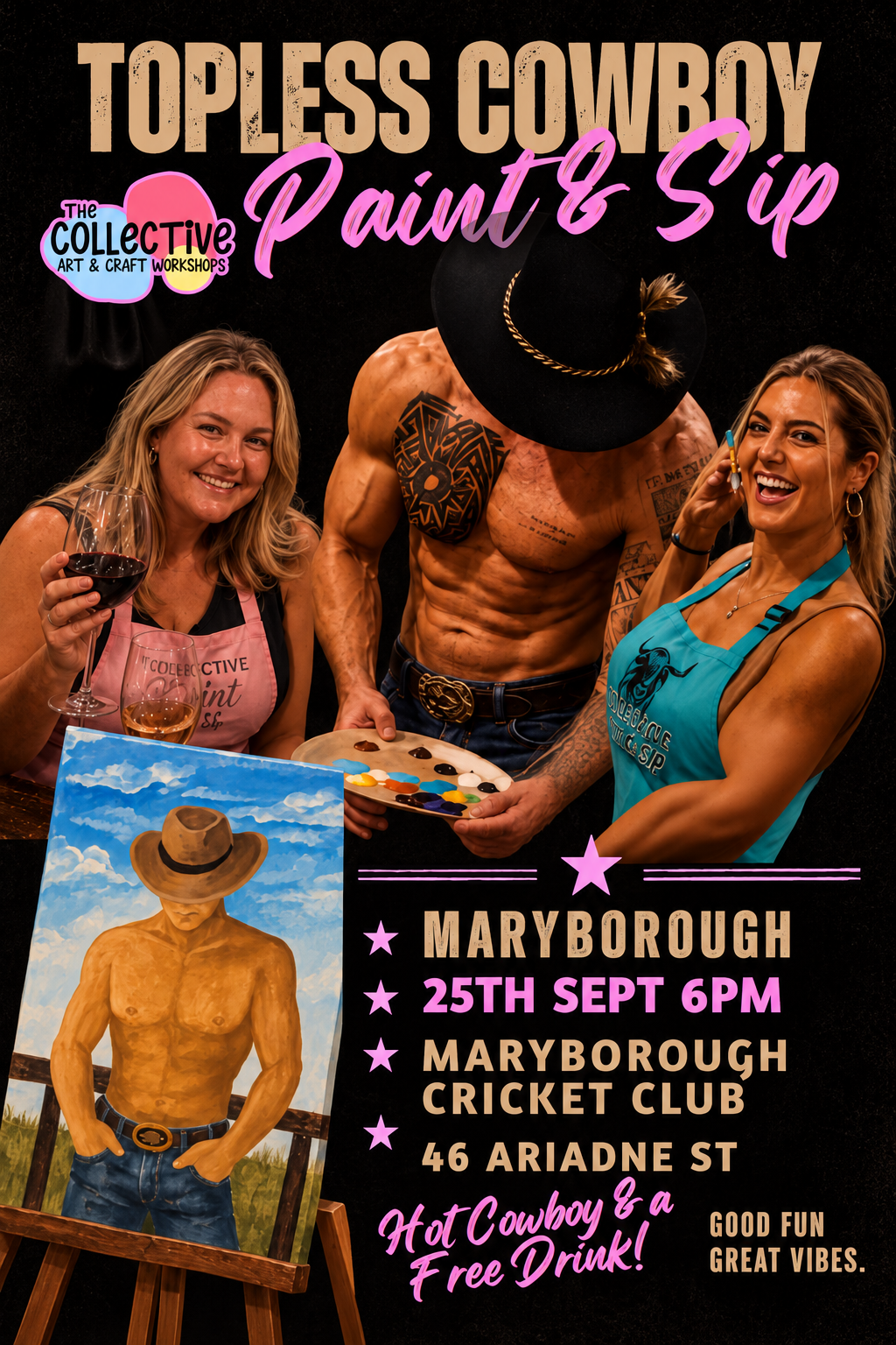 Topless Cowboy Paint & Sip