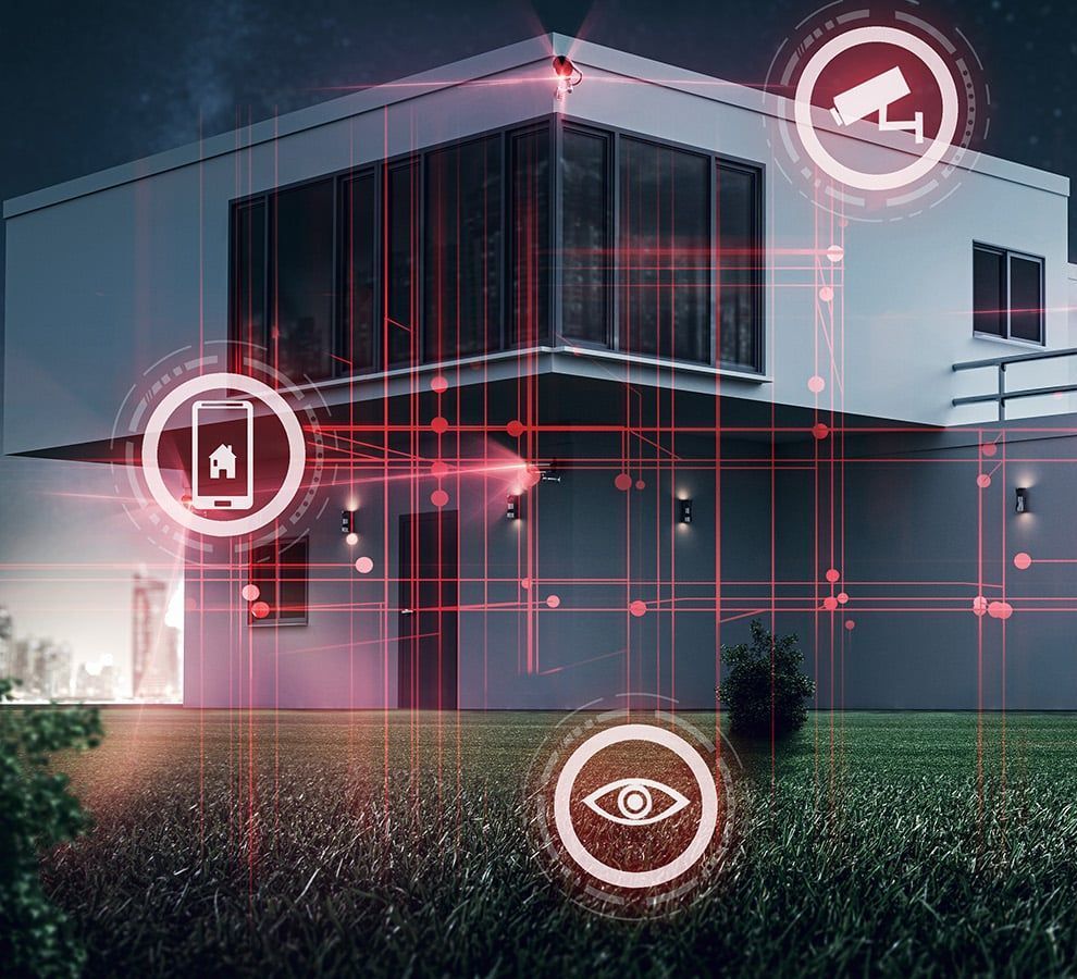 Überwachungskamera für das Haus Digital vernetzt mit dem Handy und Alarmanlagen