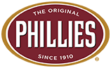 Philadelphia Phillies logo: burgundy oval with "PHILLIES" in white and "THE ORIGINAL" and "SINCE 1910" in white.