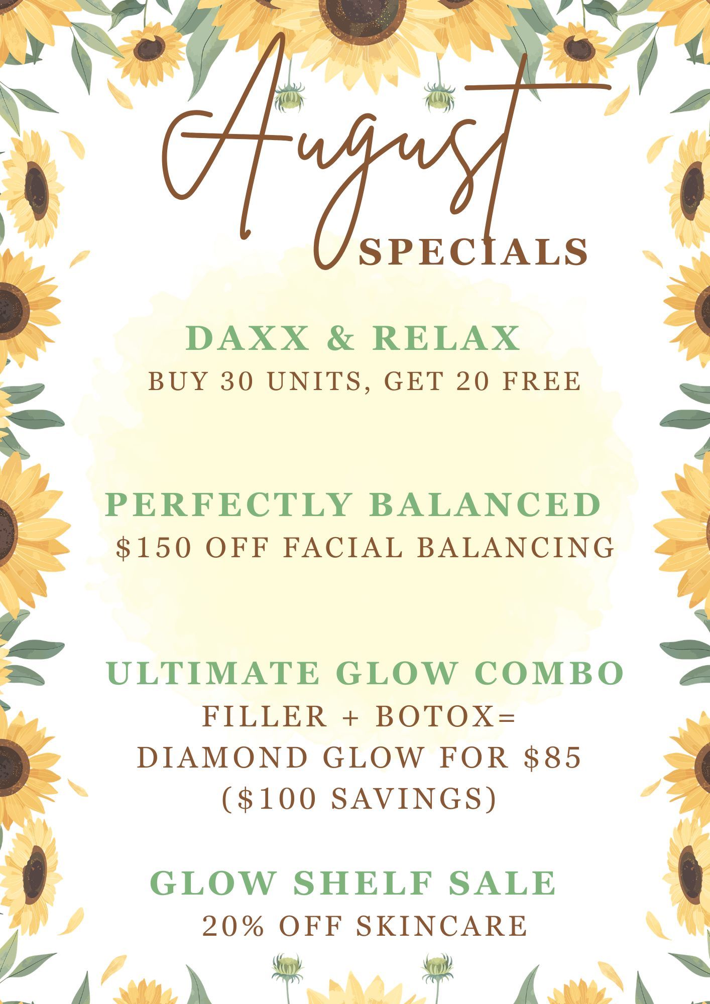 March specials: Emerald Glow Up, Pot of Gold Plump, and Luck Smiles Duo promotions. Green and gold accents.