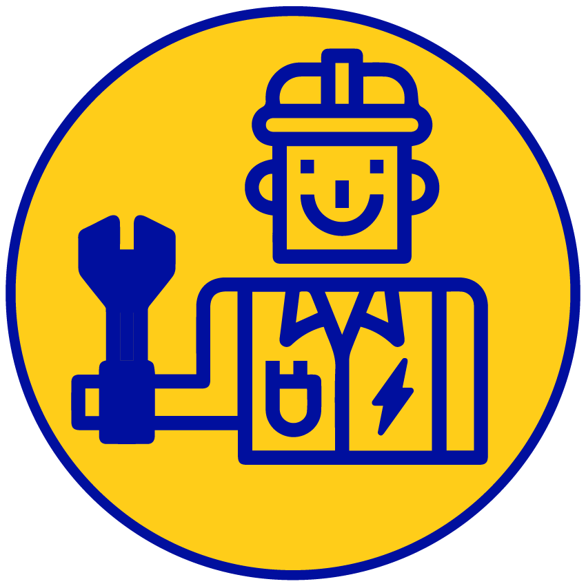Electrician and plumber holding a spanner in his hand