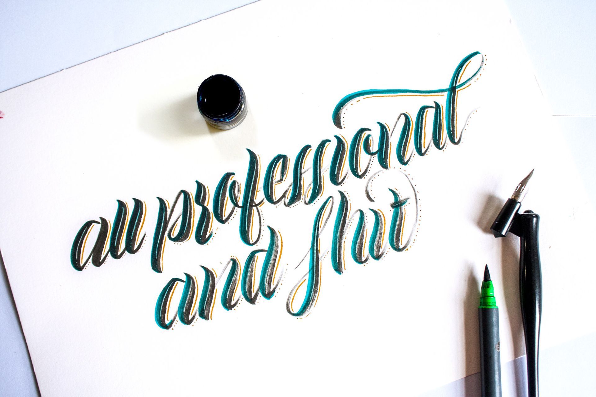 Calligraphy on white paper reads 