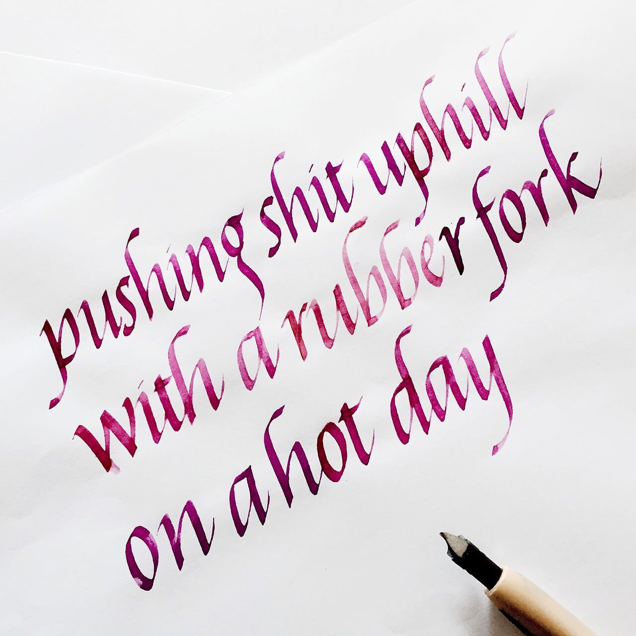 Black ink calligraphy reading
