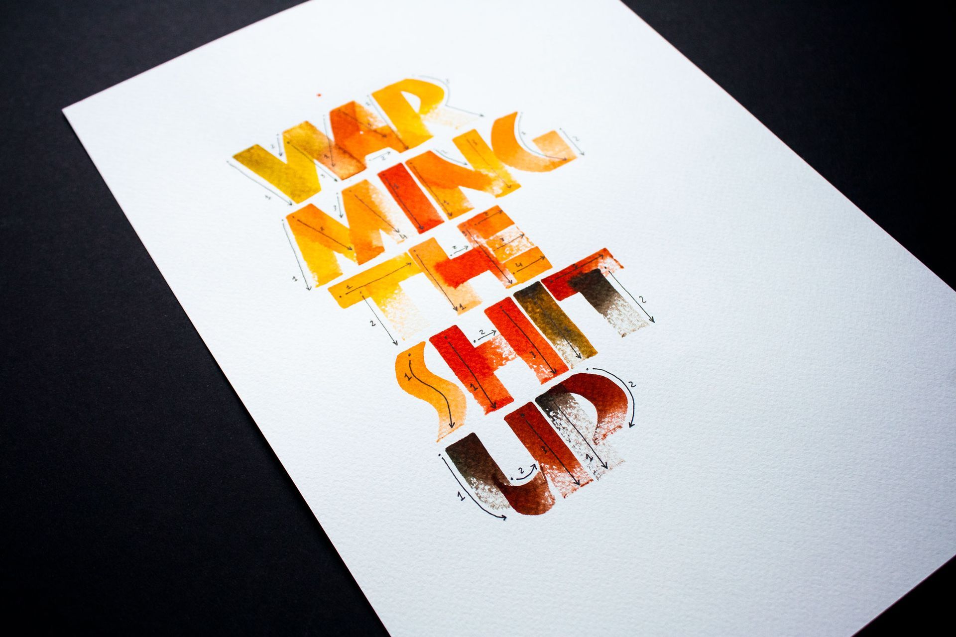 A print on white paper showing the words
