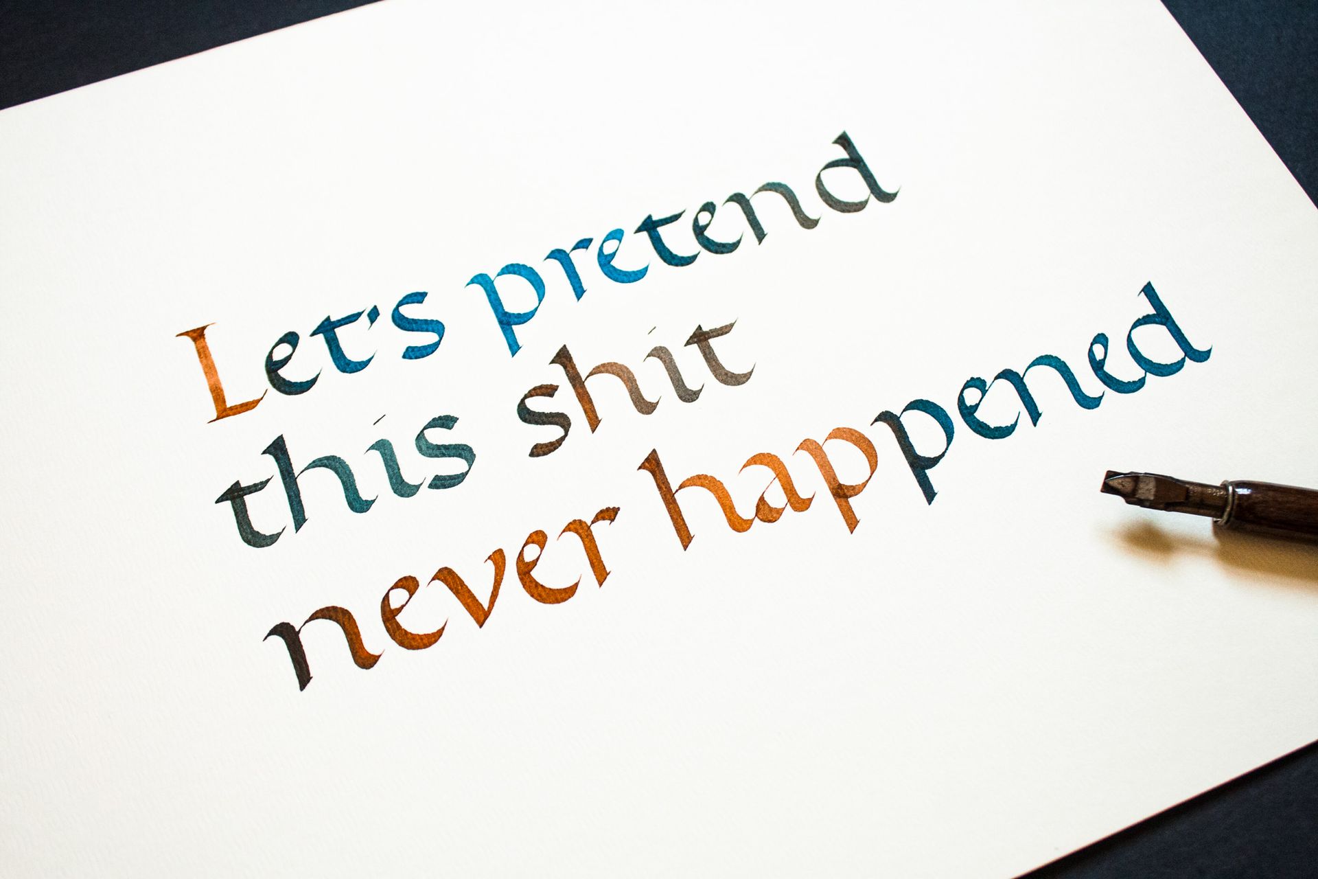 Calligraphy on white paper reads