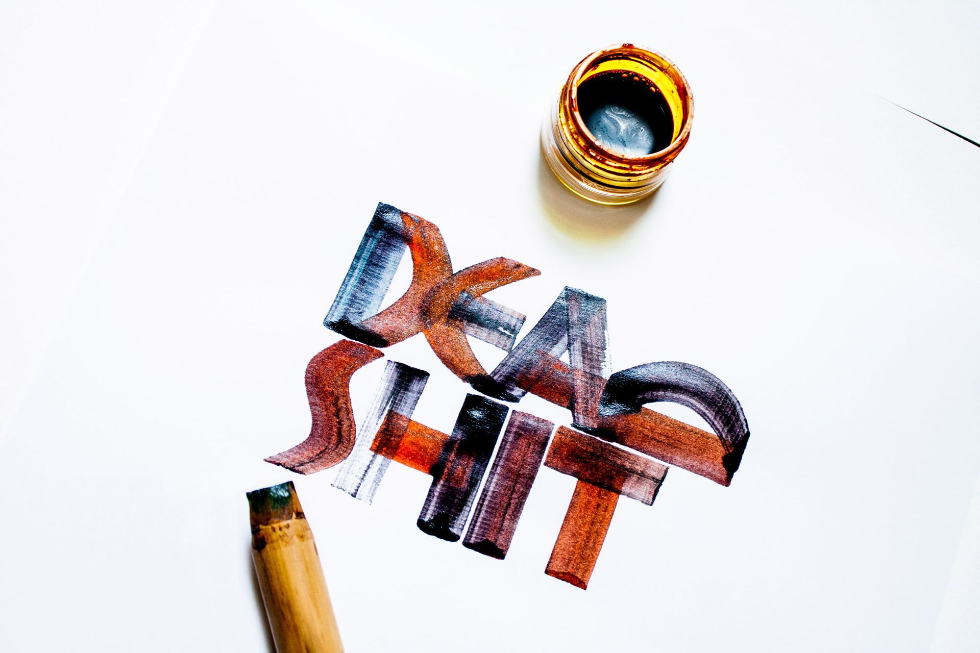 Calligraphy writing of the word