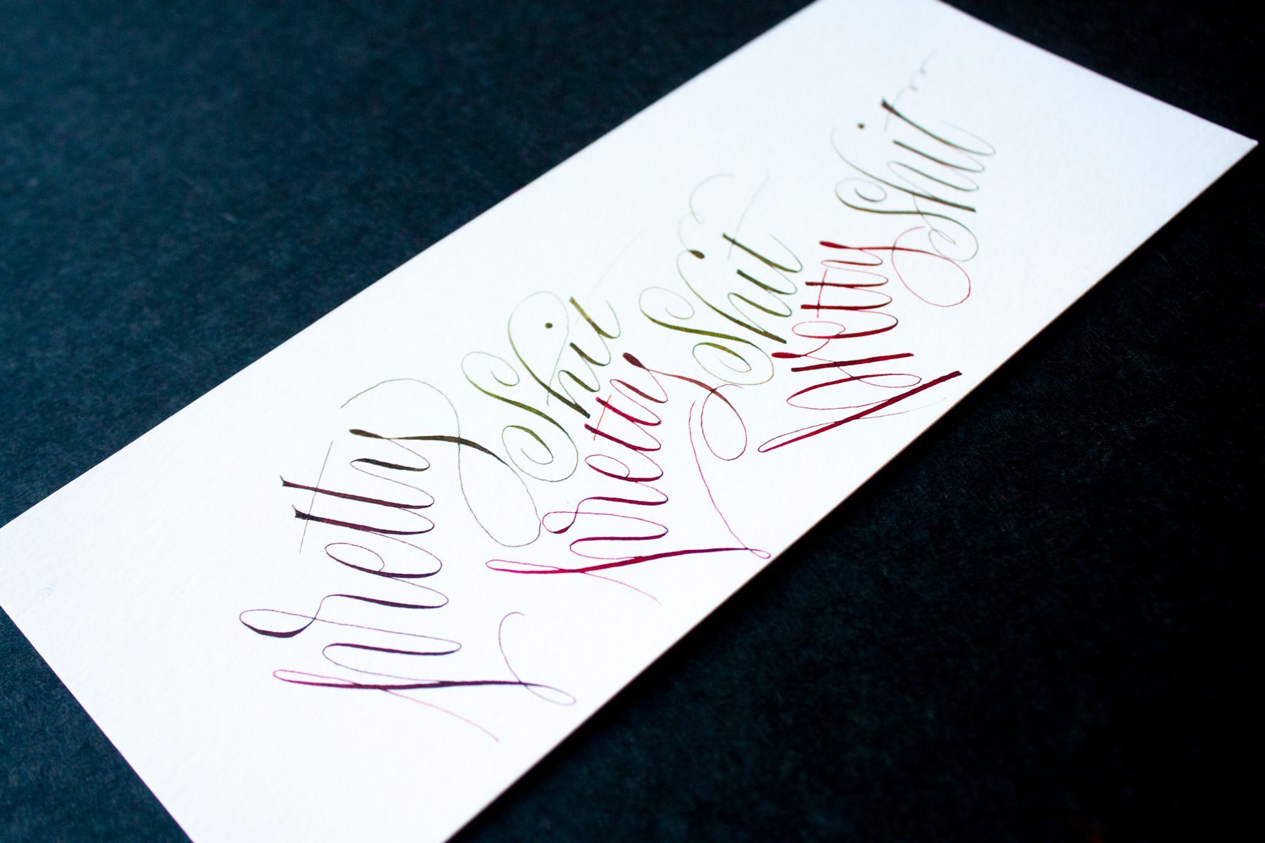 A white card with the words